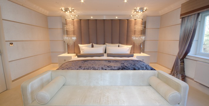 Glamorous modern bedroom Interior design for home in staffordshire