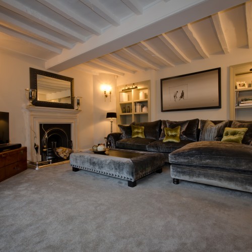 snug Whiteheads sofa with ralph lauren style colour tones for georgian interiors